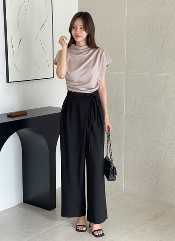 Carpit Unbalanced Wrap Wide Slacks